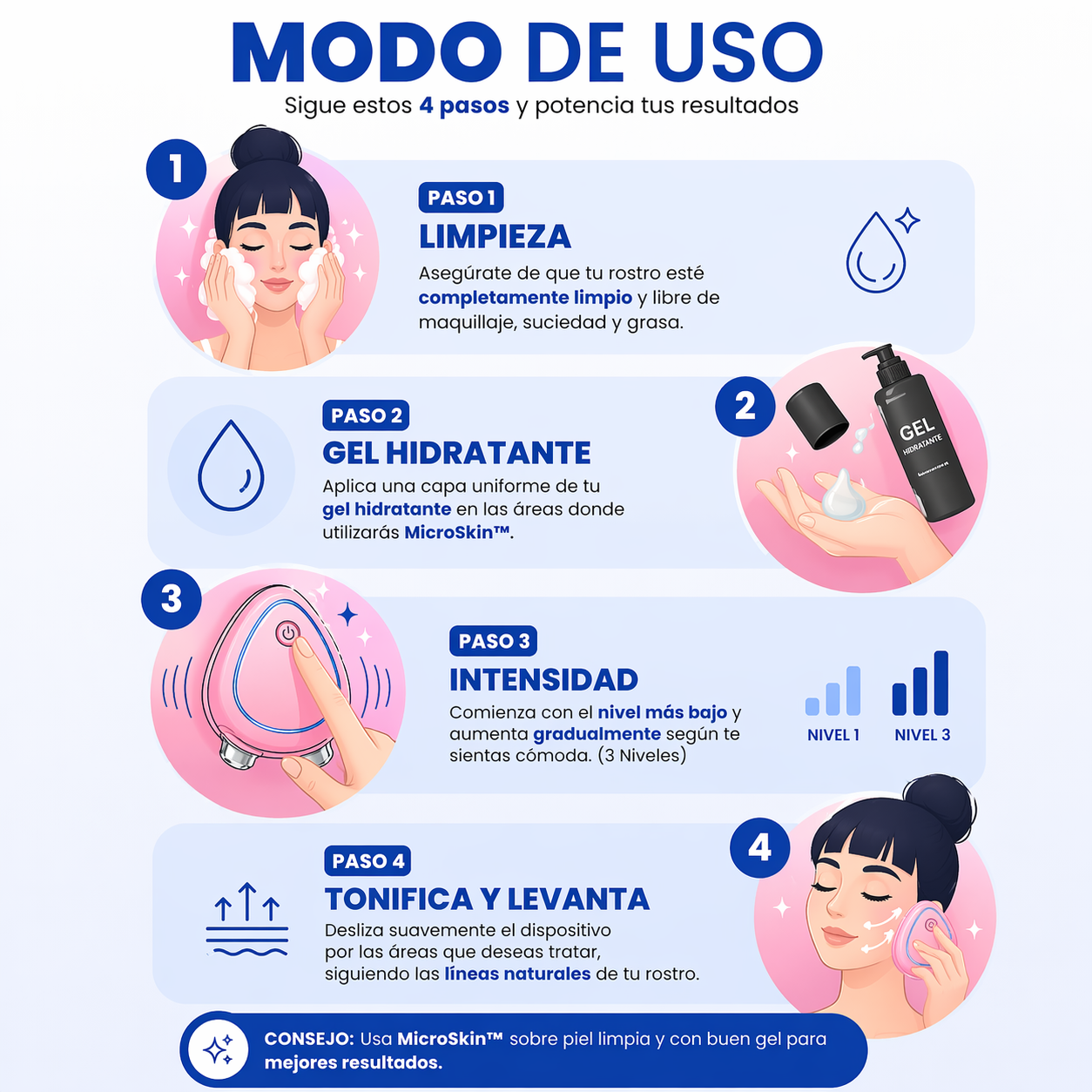 MicroSkin™: Piel firme y tonificada desde casa